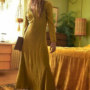 SUMMER SALE Free People El Topo Sweater Maxi Olive Bitters Green Medium